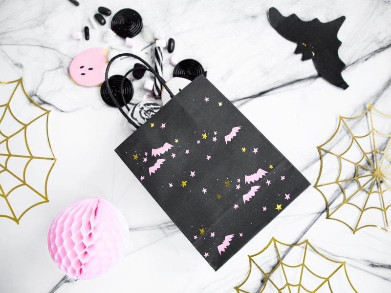 Partydeco Geschenkbox Fledermäuse Schwarz Halloween Geschenktüte Fledermäuse