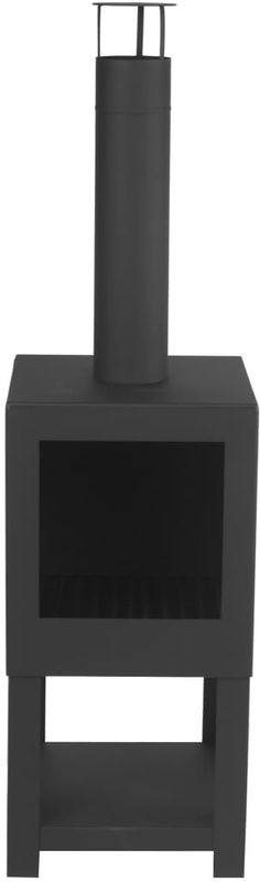Esschert Design - Terraskachel - Zwart - Staal - Met Houtopslag