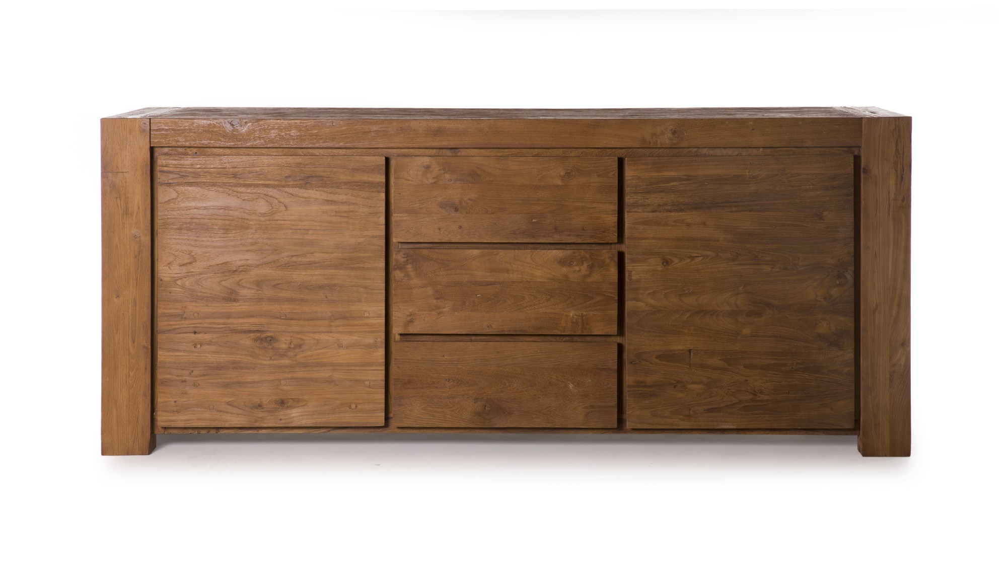 Sideboard, 2 Türen, 3 Schubladen, braun, T 50 cm, B 200 cm, H 85 cm von fischer's lagerhaus