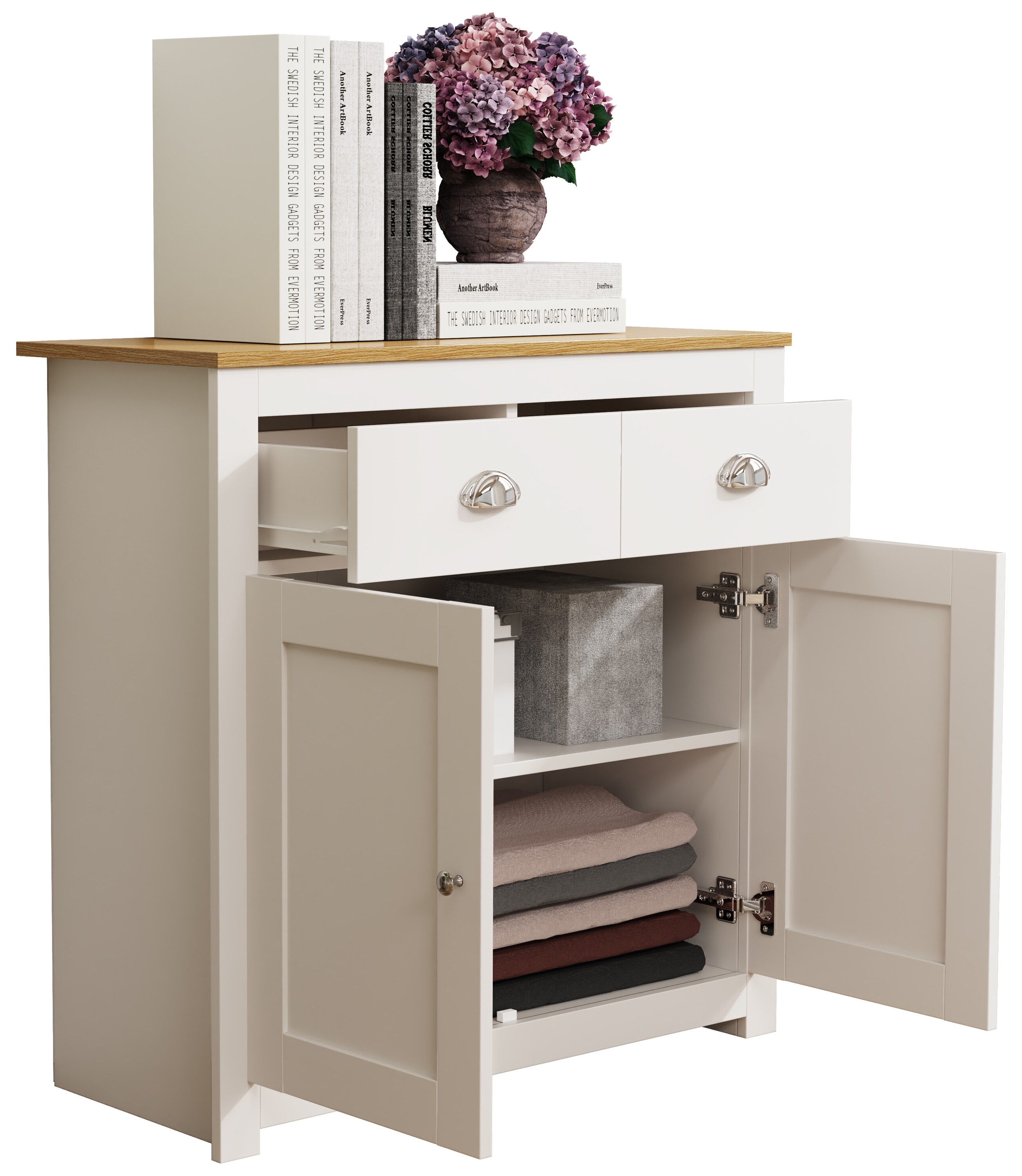 VCM Holz Kommode Sideboard Highboard Anrichte Schrank Dielenmöbel Schublade Balusa L