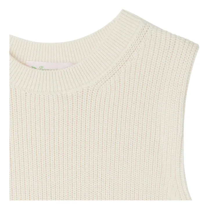 Bonpoint Pull Sans Manches Coton et Cachemire Chan | Ecru
