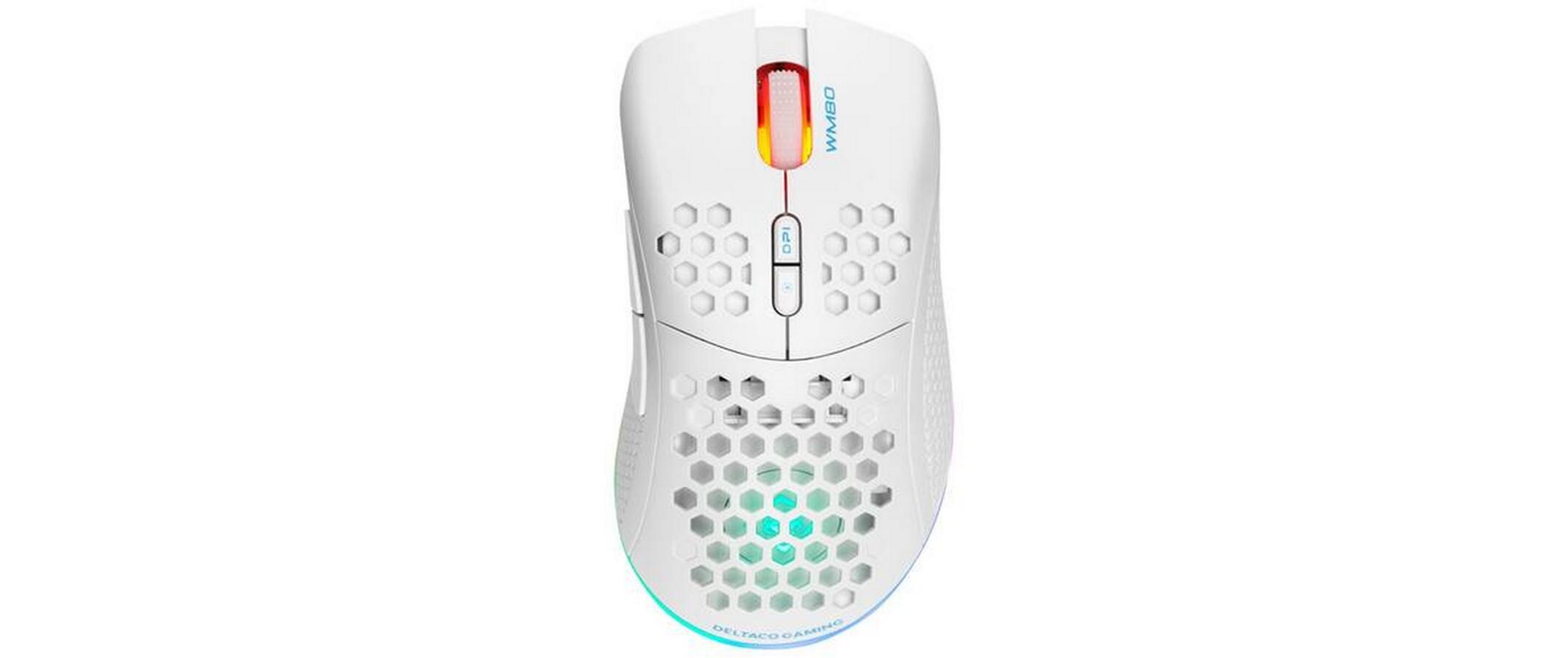 Gaming-Maus WM80 RGB WeissLeichte Gaming-Maus mit RGB Beleuchtung