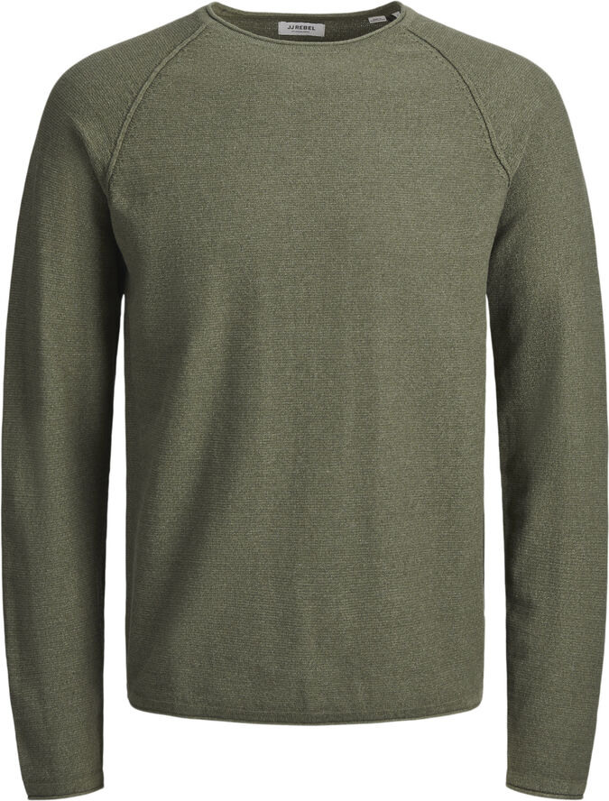 JJ-REBEL JREBNOAH KNIT CREW NECK Olive night/melange