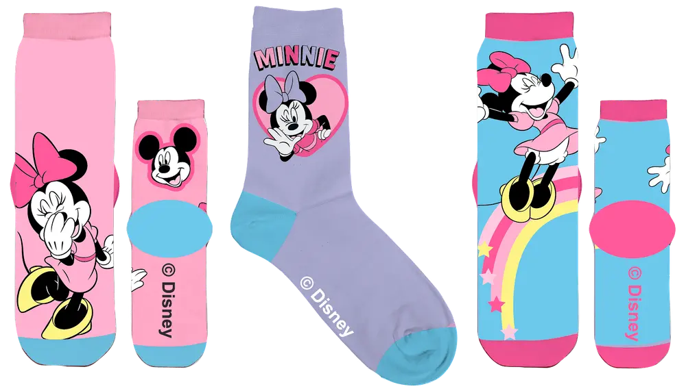Minnie strømper 3-pak - ass. motiver