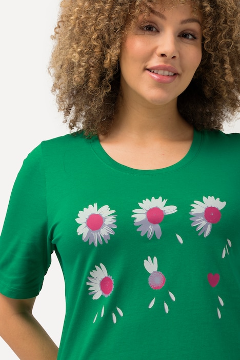 T-Shirt, Blüten, Classic, Rundhals, Halbarm