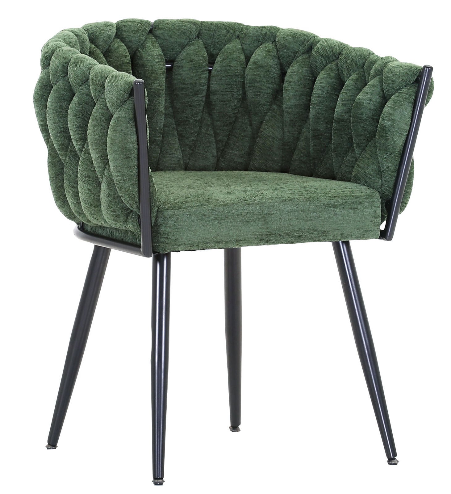 INTERhome Polsterstuhl WEAVY grün / schwarz 60 x 78 cm