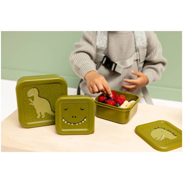 trixietrixie   Silikon Snackbox 3er Set Mr. Dino