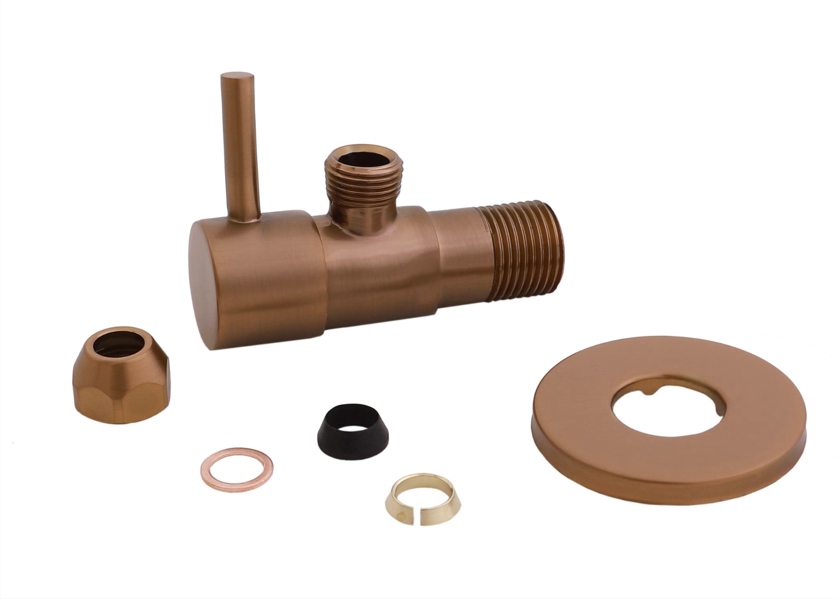 Mueller Bronzo hoekstopkraan 1/2 x 3/8 of knel 10mm geborsteld brons koper