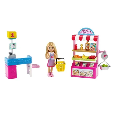 Barbie Chelsea Supermarkt-Spielset mit Puppe und Zubehör