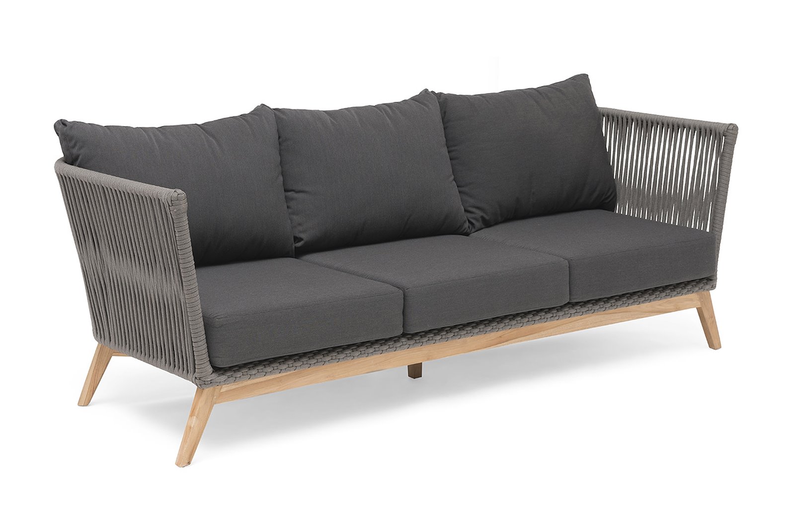 Himmelsnes utesofa 3 seter sofa, lakkert aluminium med setepute