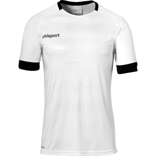 Camisa de manga curta da Divisão II, branca/preta, Uhlsport