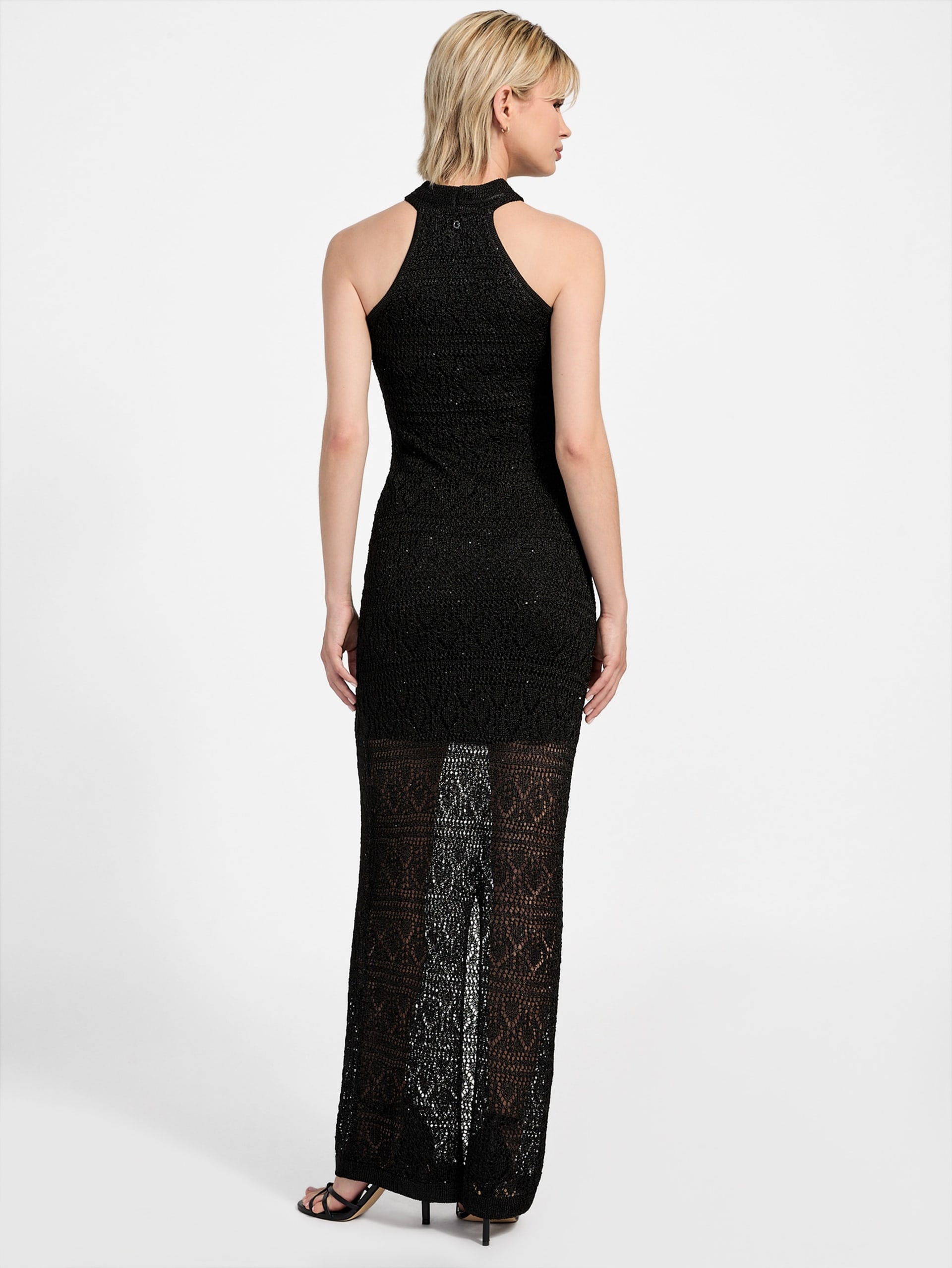 Vestido longo Cynthia com decote em forma de fechadura