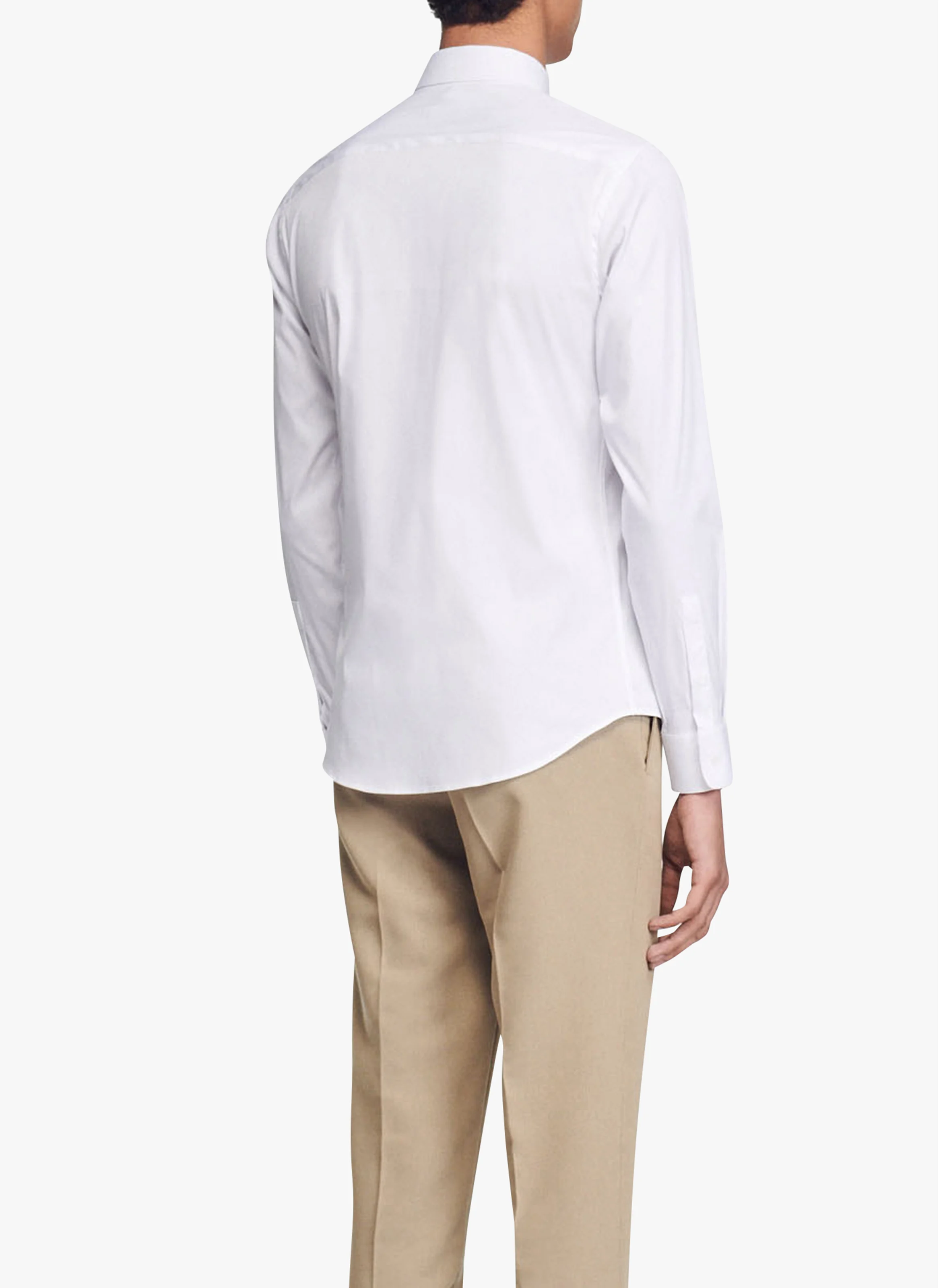 Chemise slim-fit en coton stretch | Blanc