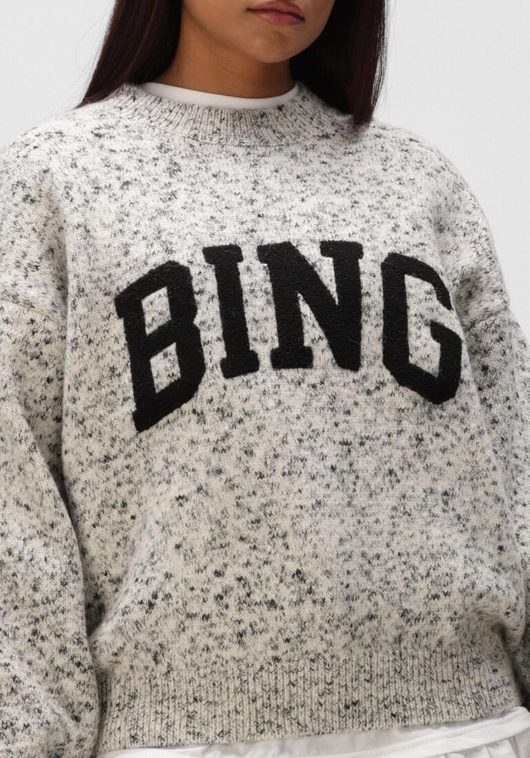 witte anine bing truien/vesten sydney crew sweater bing marled white
