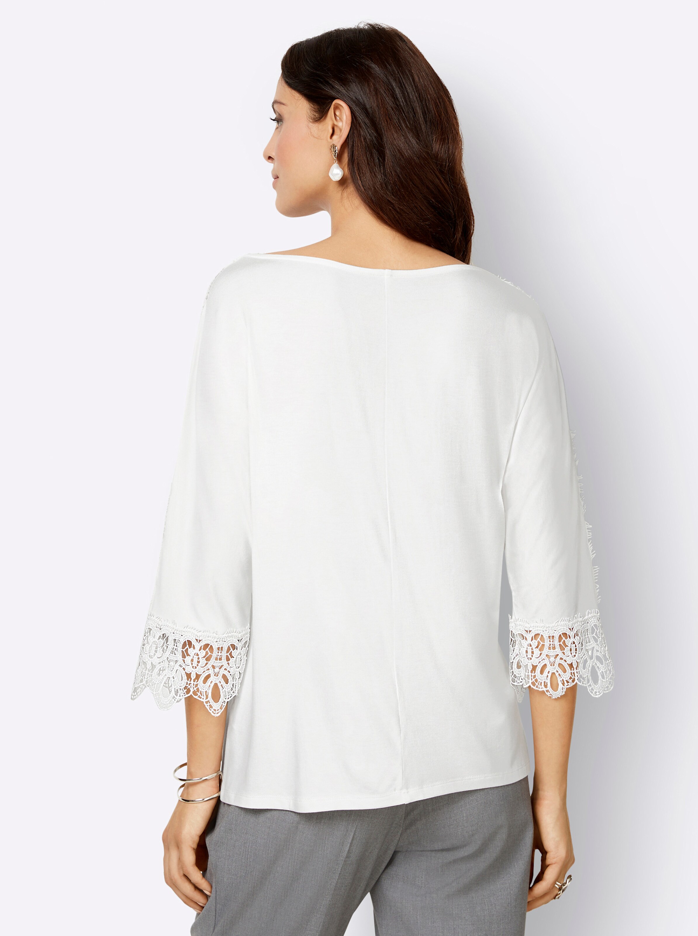 Spitzenshirt in ecru
