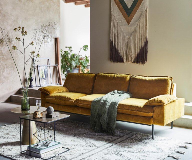 HKliving Retro bank 4-zits beige