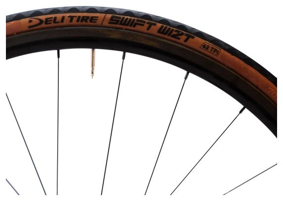 Pneu route 700x25 ts Deli swift wizt noir/marron tan s-601 (25-622)