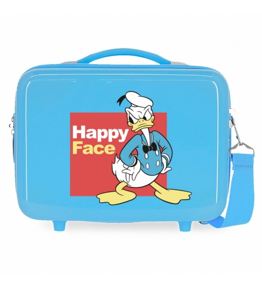 Bolsa Joumma Neceser ABS Donald Happy Face Adaptável azul claro - 29x21x15cm -