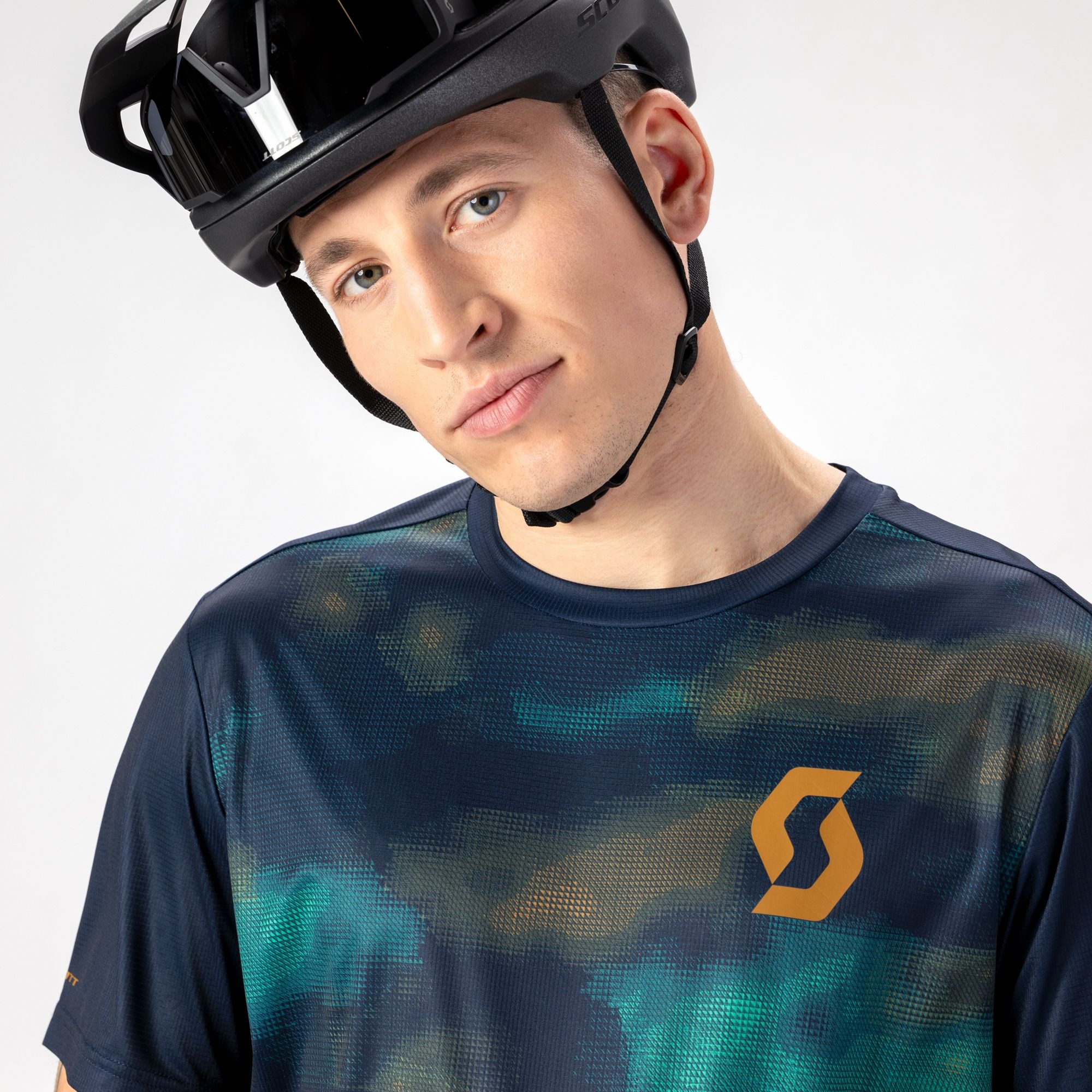 SCOTT Trail Vertic kortærmet cykeltrøje bread brown/dark blue herre