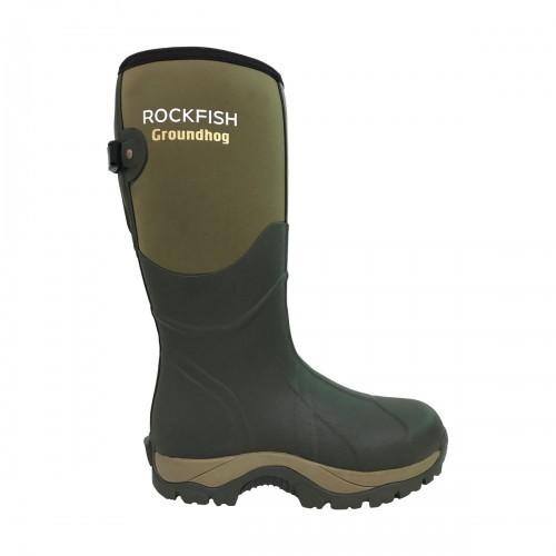 Botas de chuva de neoprene Rockfish para homem, verde-oliva