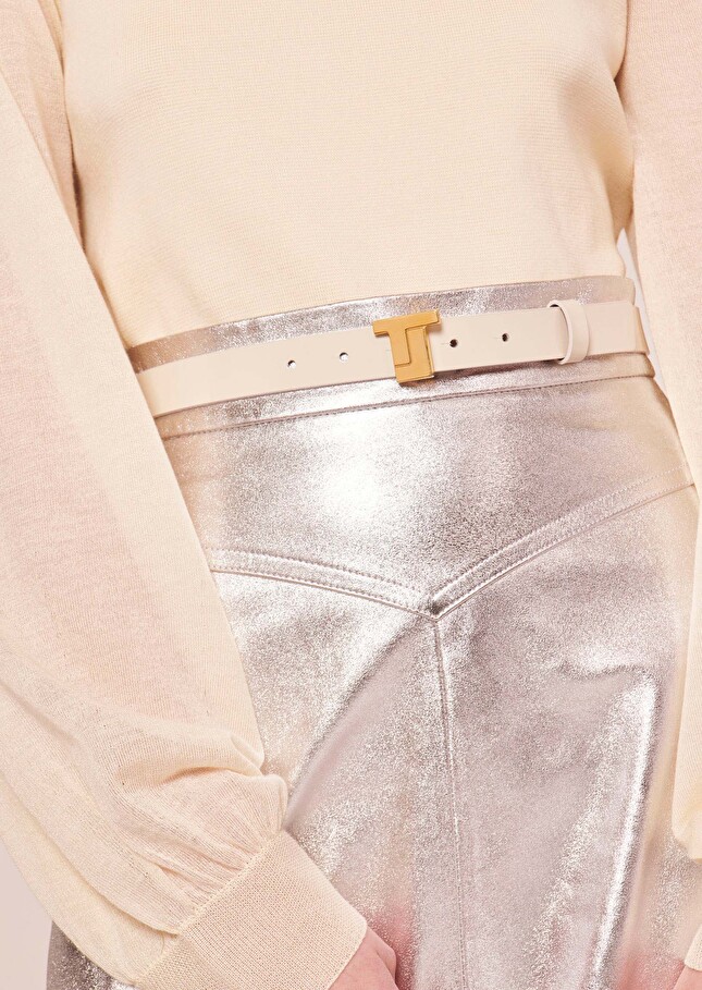 Ceinture 8 Bis miniécrue en cuir