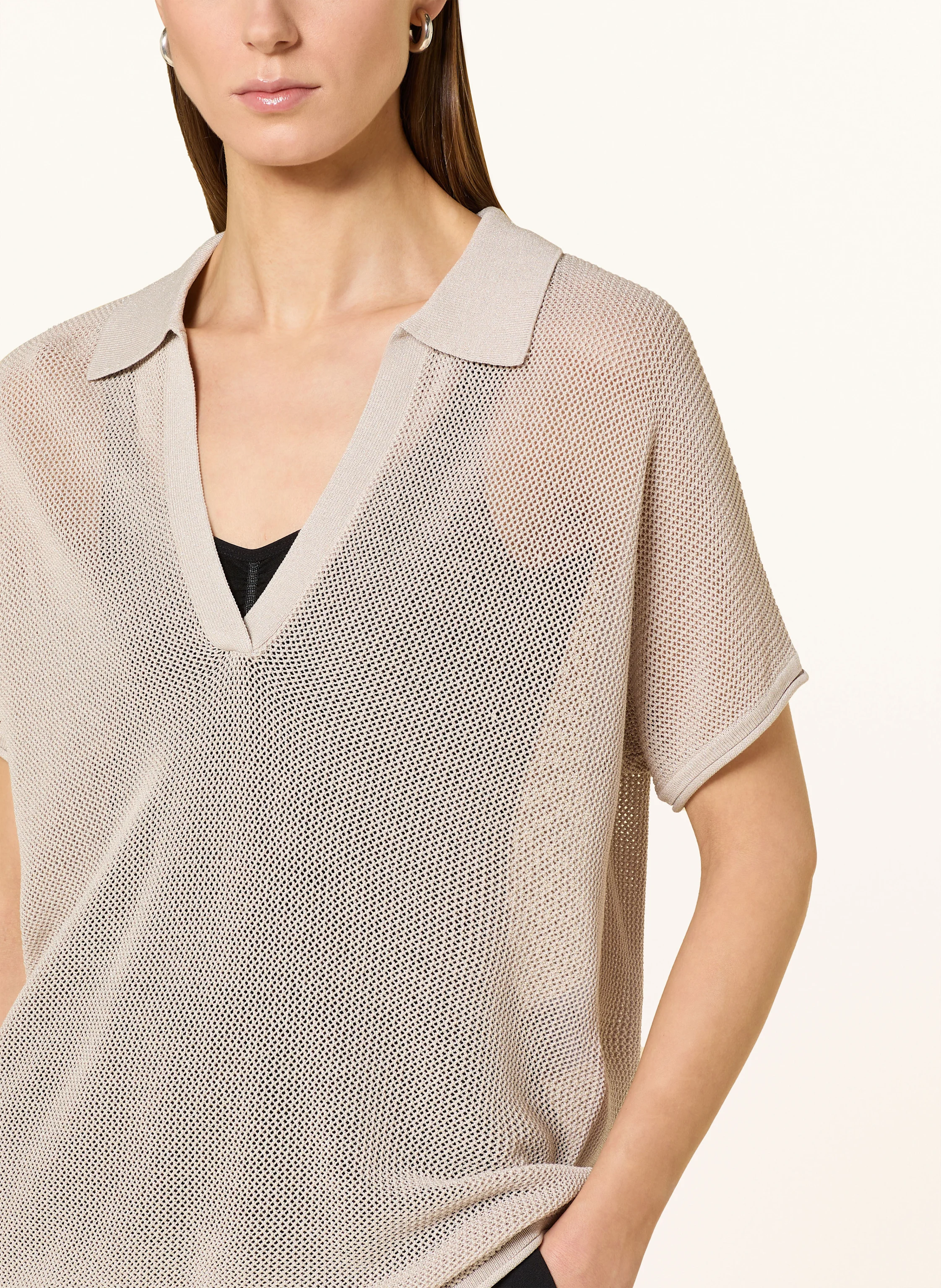 MARC AUREL Strickpoloshirt mit Glitzergarn