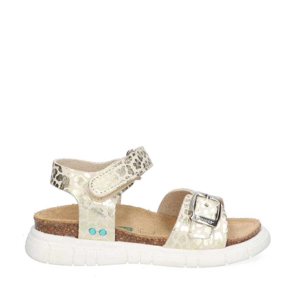 BunniesJR Britt Beachsandalen met panterprint champagne