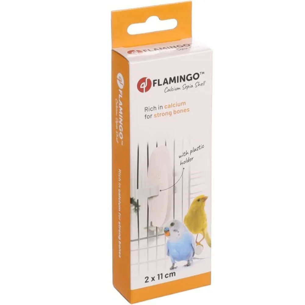 2 os de seiche blanc 11 cm avec support pour oiseaux
