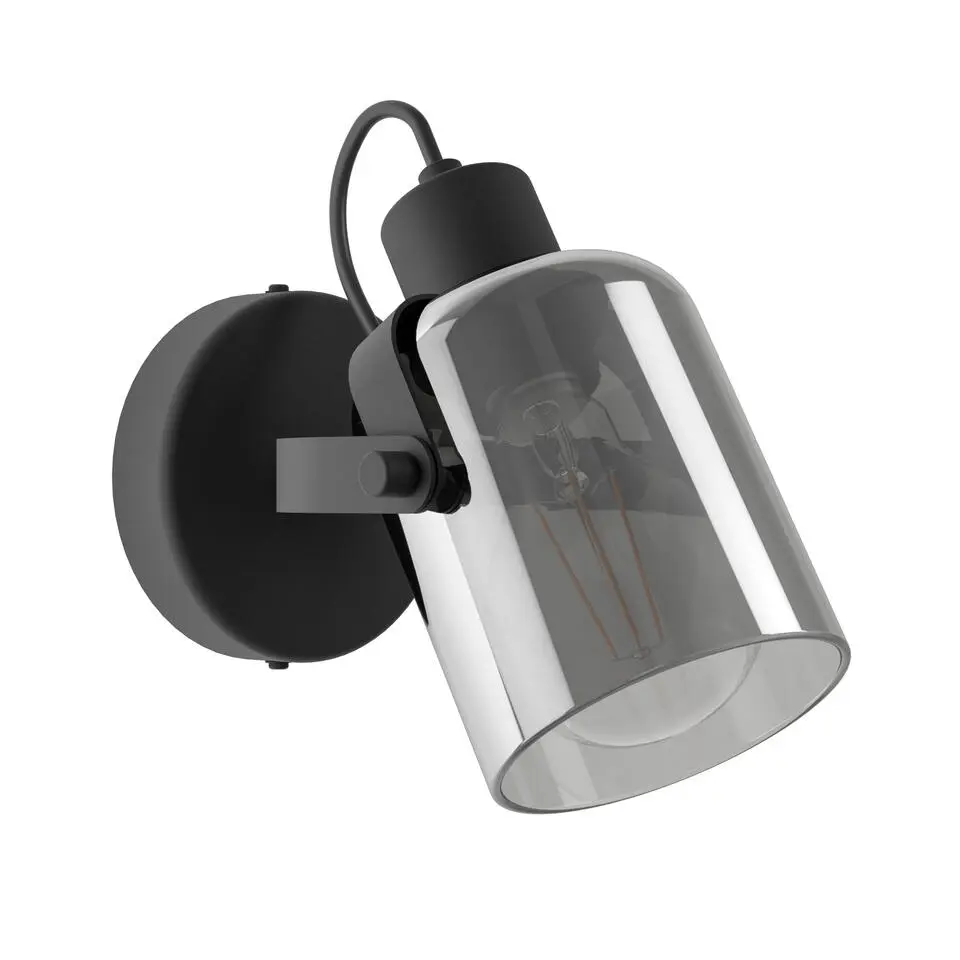 EGLO Berregas Spot - E27 - Rookglas - Zwart