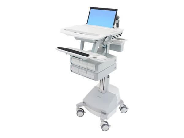 Ergotron StyleView - Vogn - åpen arkitektur - for notebook / tastatur / mus - medisinsk - aluminium, forsinket stål, kvalitetsplast - grå, hvit, pole