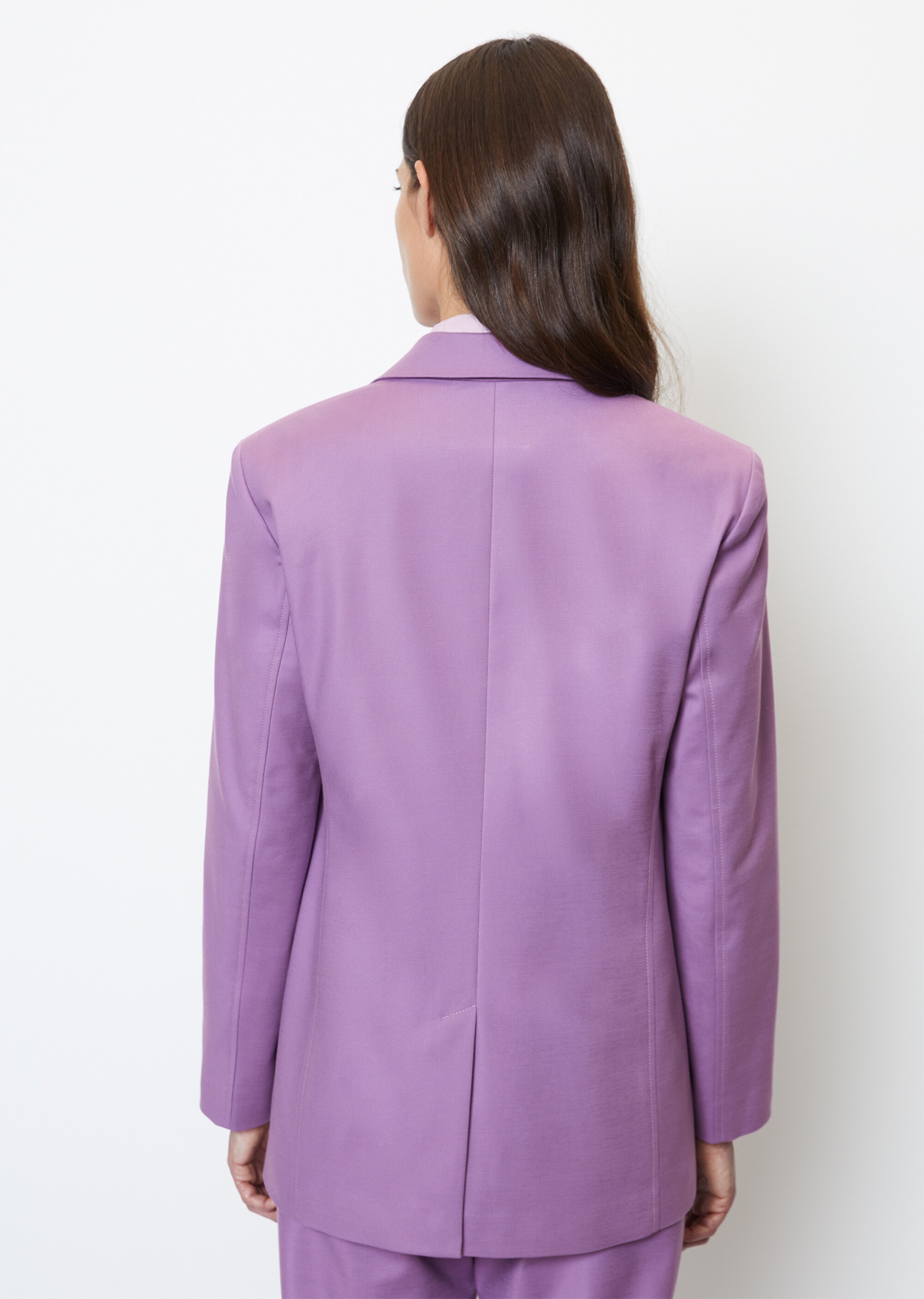 Oversize-Blazer mit Rückenschlitz aus Organic-Cotton-Viskose-Stretch