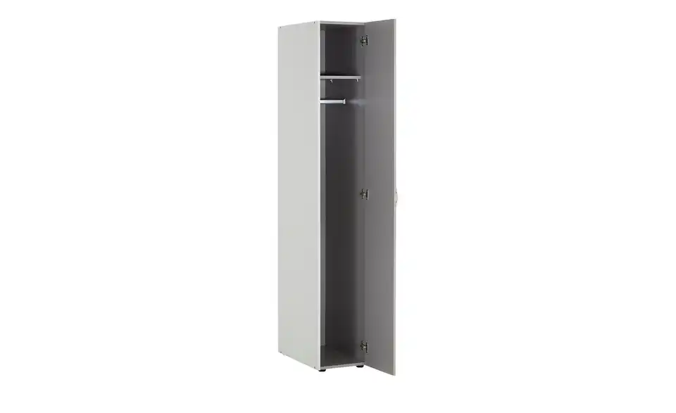 Schrank, 1-türig Multischrank-System Steingrau, Weiß 30 cm