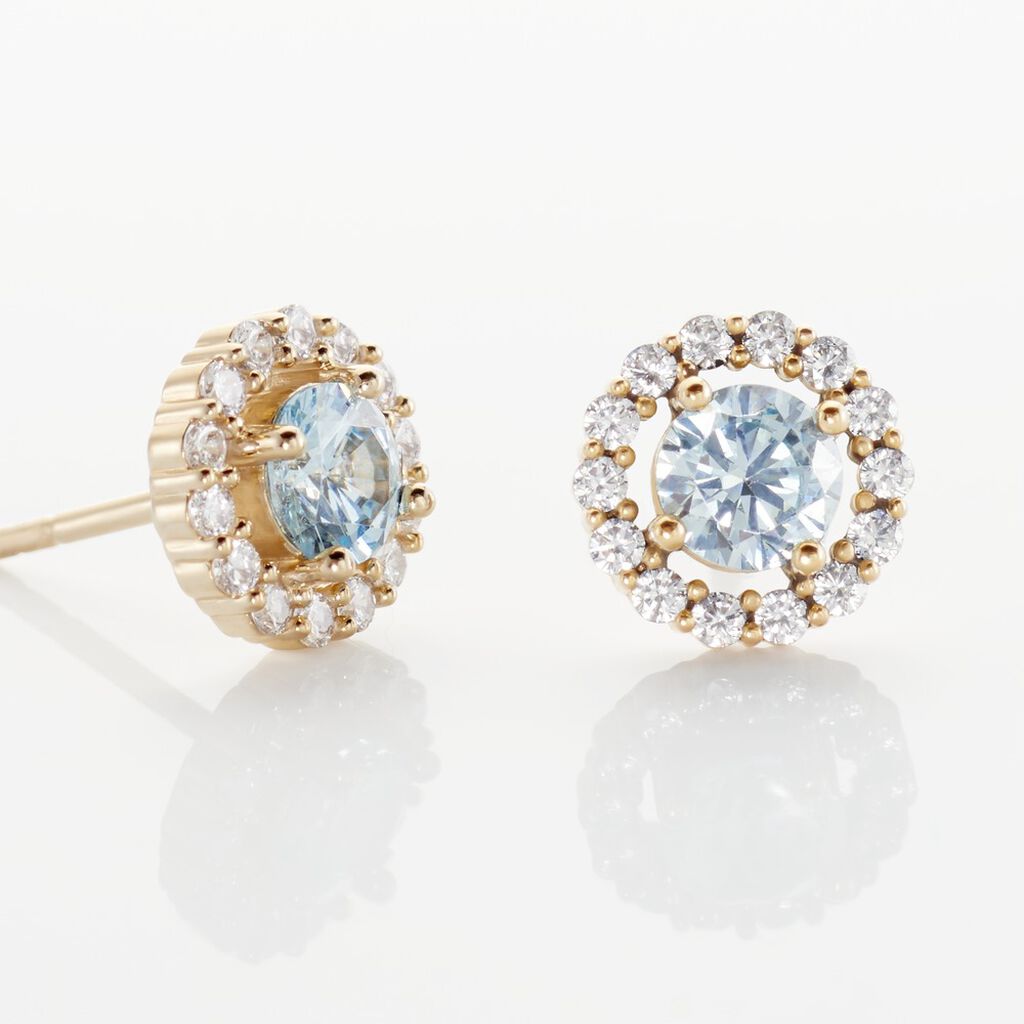 Boucles D'oreilles Puces Plaqué Or Radbod Pierres Artificielles Oxydes
