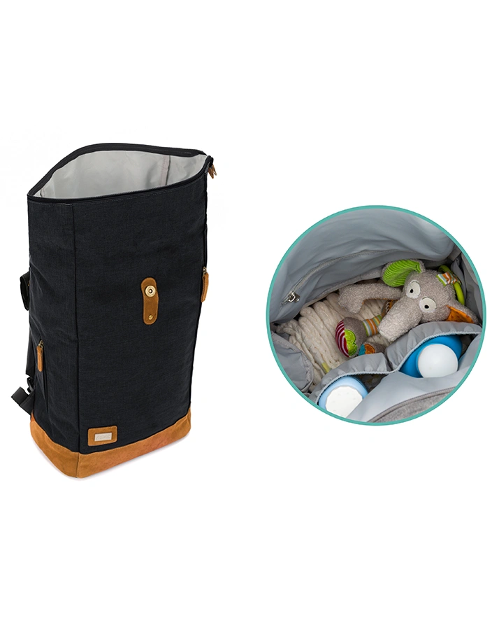 Wickelrucksack BERLIN (39x16x53) schwarz melange