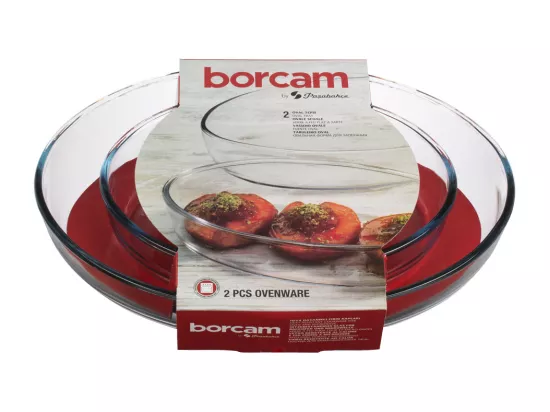Lot de 2 Plats Culinaires en Verre 