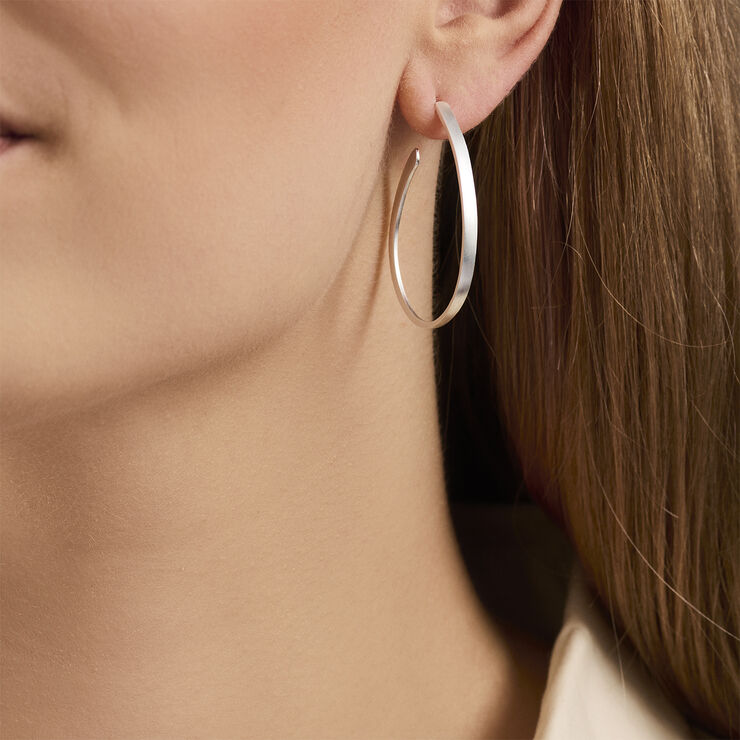 Pernille Corydon Jewellery Oval creoles size 35 mm Sølv