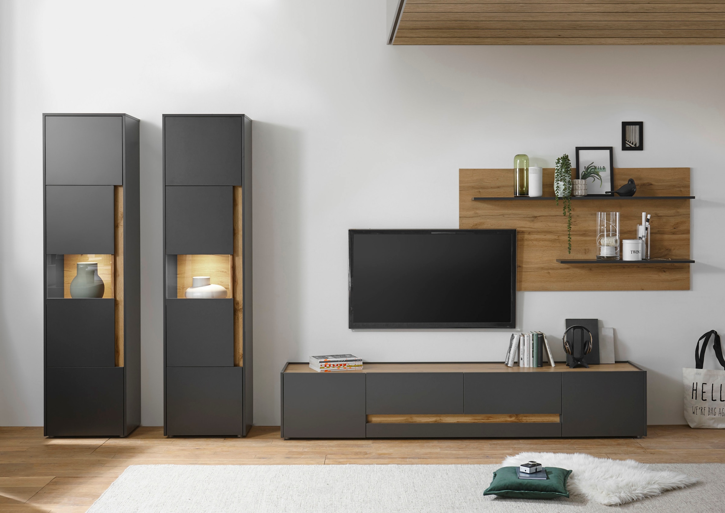 INOSIGN Wohnwand »City/Giron, moderne Anbauwand, Komplettset in vielen Farben verfügbar« Set, 4 Stk. tlg.