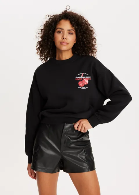 Sweater cherry bomb zwart (ZWART)