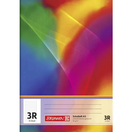 BRUNNEN Schulheft A5, liniert, Lineatur 3R, 16 Blatt