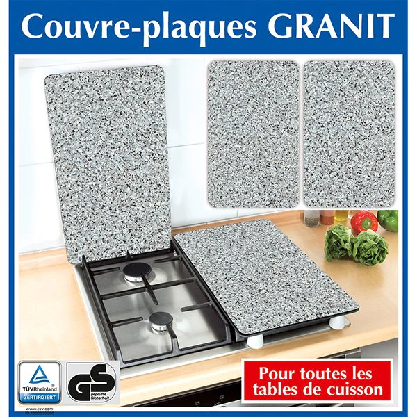 Set 2 couvre-plaques protection motifs Granit Wenko by Maximex