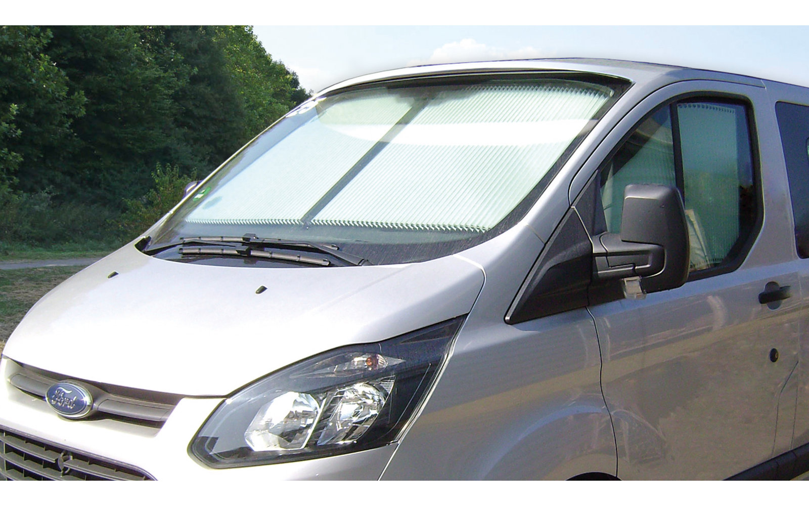 Remis Fahrerhausverdunkelung REMIfront IV Frontscheibe (Linkslenker / Sichtpaket 2) für  Ford Transit Custom (Modell V362) 2012 - 2017