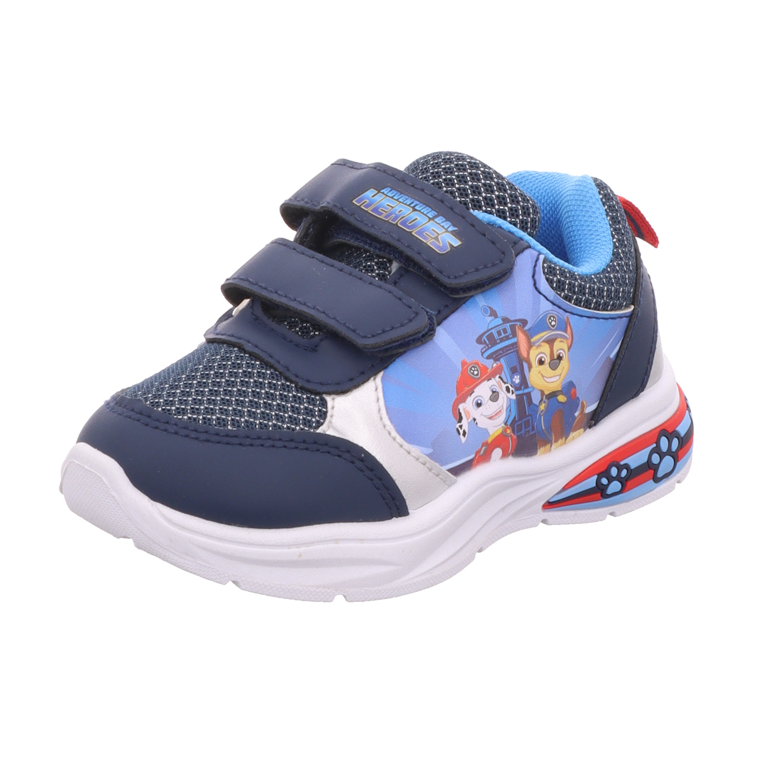 Paw Patrol Kinder-Jungen-Sneaker-Slipper-Klettschuh Marshall & Chase Blau-Silber-Weiß-Mehrfarbig