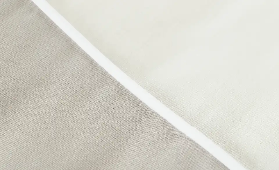 como Satin Wende-Bettwäsche Satin Piping Wollweiß 135x200 cm, 80x80 cm