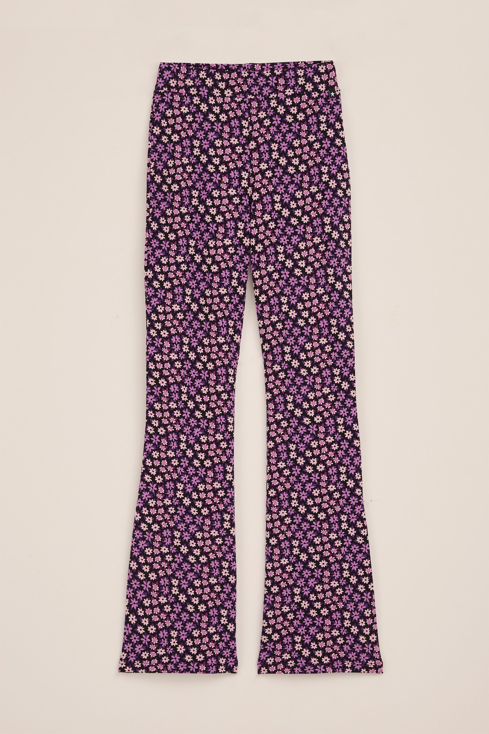 Meisjes flared legging met dessin WE Fashion Paars