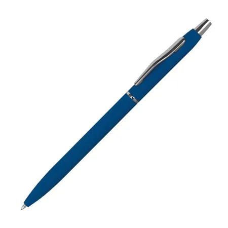 Macma Kugelschreiber aus Metall, gummiert, blau, 10 Stück