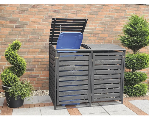 Promadino Vario III opbergbox voor 2 bakken, 148 x 92 x 122 cm, antraciet