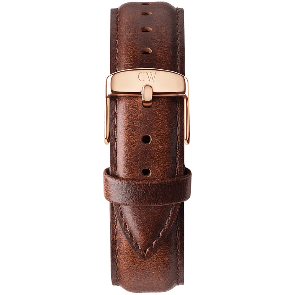 Montre à quartz - Cuir & plaqué or rose - Homme