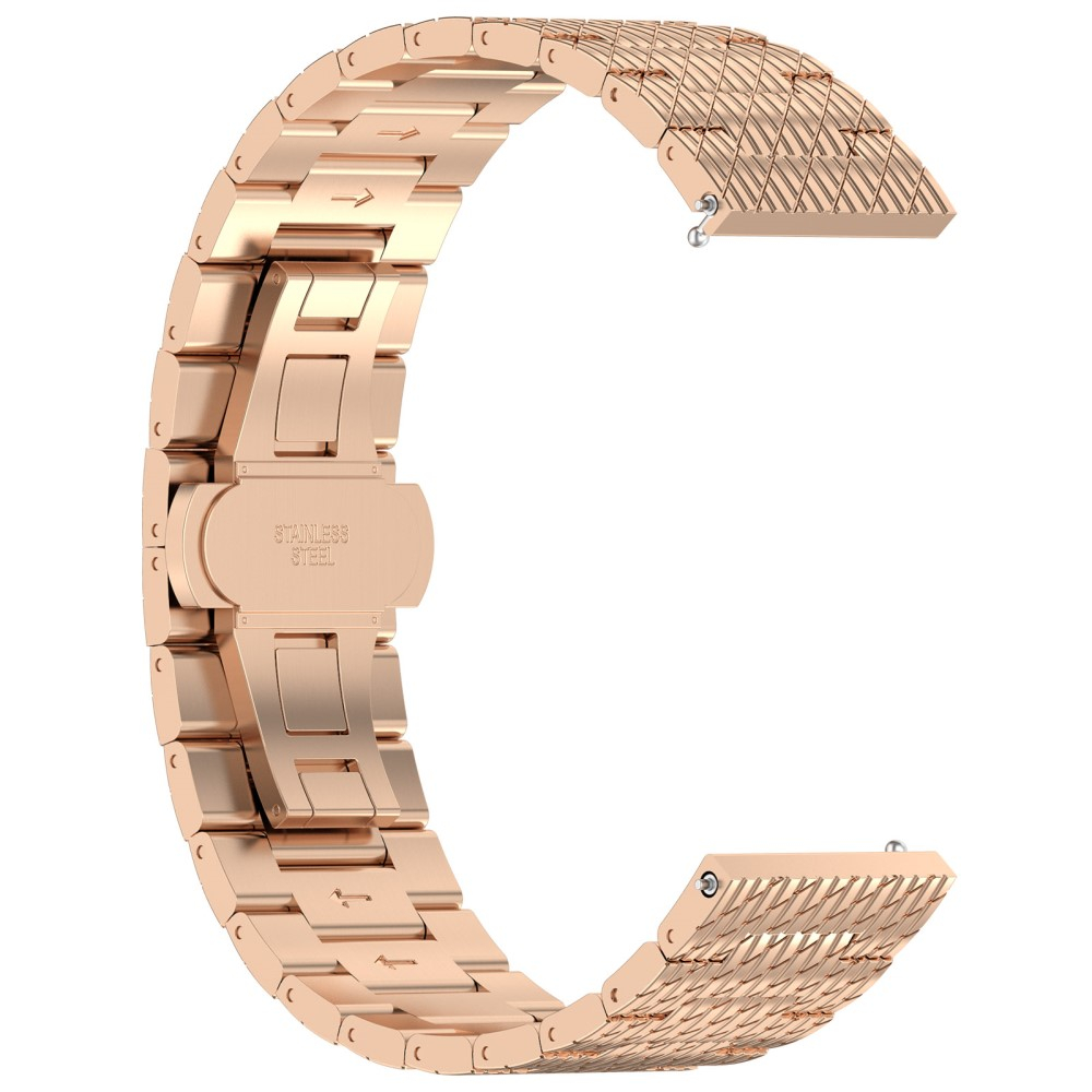 Samsung Galaxy Watch 3 (45mm) Edelstahl Armband mit Streifen und Butterfly-Verschluss (Gelenkumfang: 210 mm) - Roségold