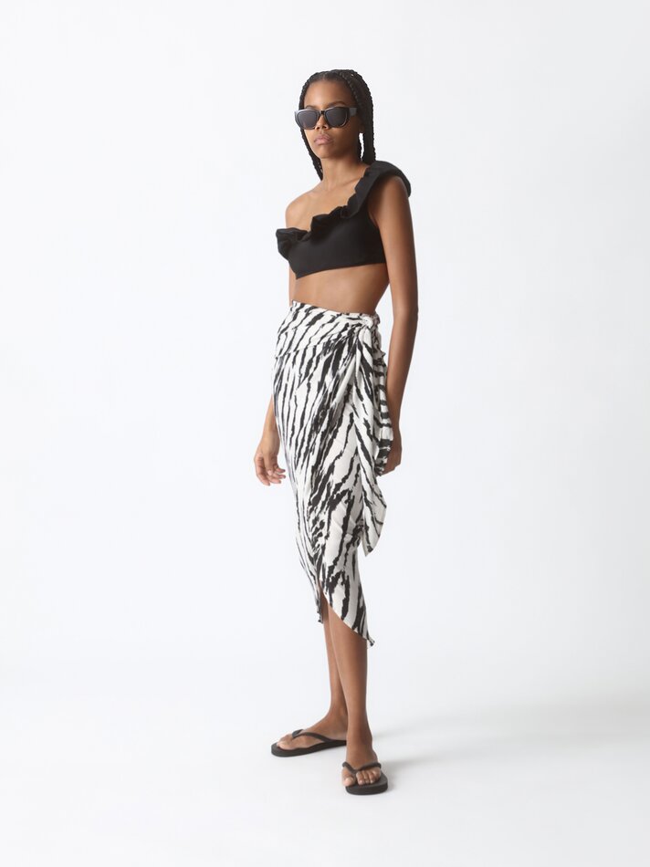 Saia pareô estampada - Estampa de zebra