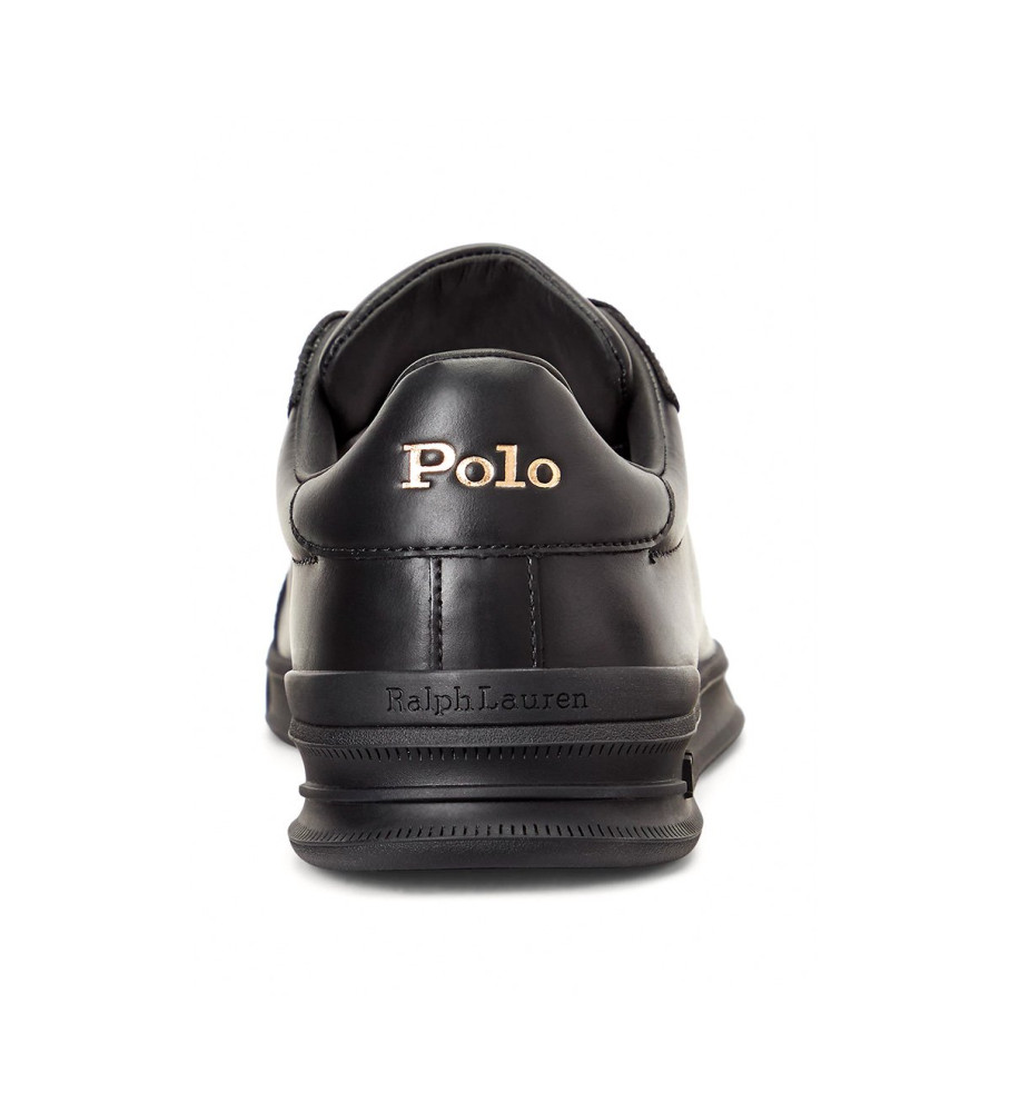 Tênis Ralph Lauren Heritage Court II de couro preto
